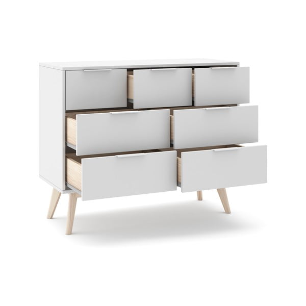 Bílá nízká komoda 120x83 cm Campus – Marckeric-image-4