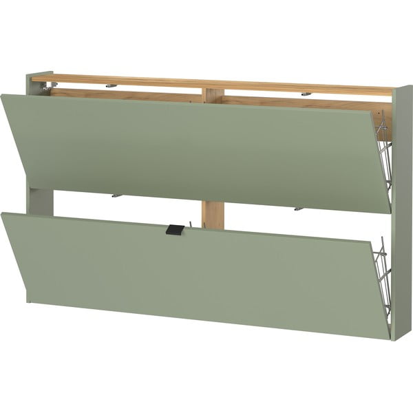 Šalvějově zelený výklopný botník 140x85x19 cm Ameca – Germania-image-3