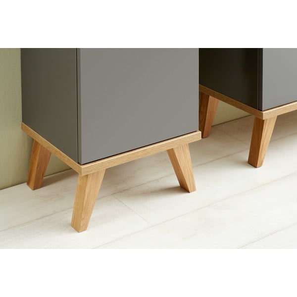 Šedá nízká koupelnová skříňka v dekoru dubu 35,5x89,5 cm Quickset 924 – Pelipal-image-4