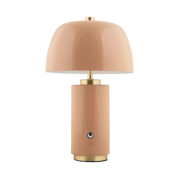 Béžová LED stmívatelná stolní lampa s kovovým stínidlem (výška 30 cm) Freya – Leitmotiv
