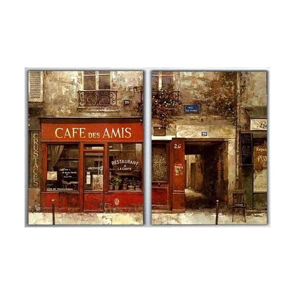 2dílný obraz Cafe des Amis, 40x60 cm