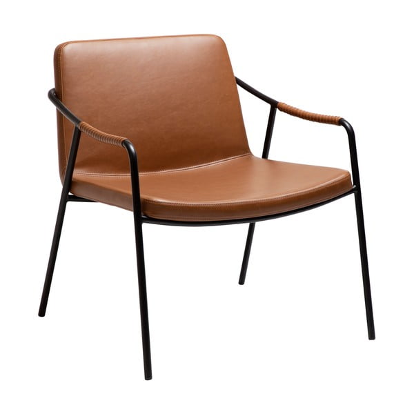 Hnědé křeslo z imitace kůže Boto – DAN-FORM Denmark