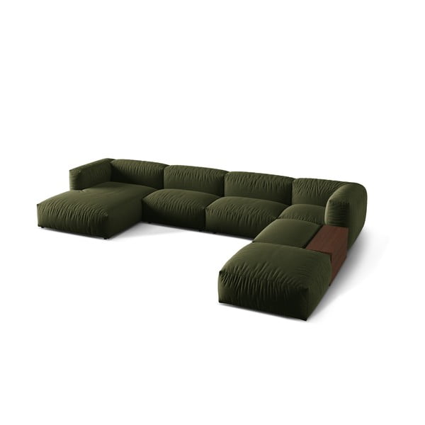 Zelená modulární rohová pohovka (pravý roh/do "U") Martina – Micadoni Home-image-1