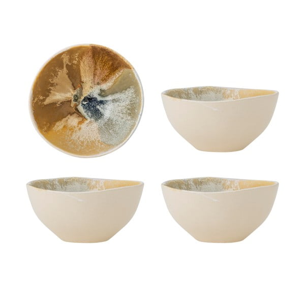 Krémové misky v sadě 4 ks z kameniny 525 ml Lacey – Bloomingville