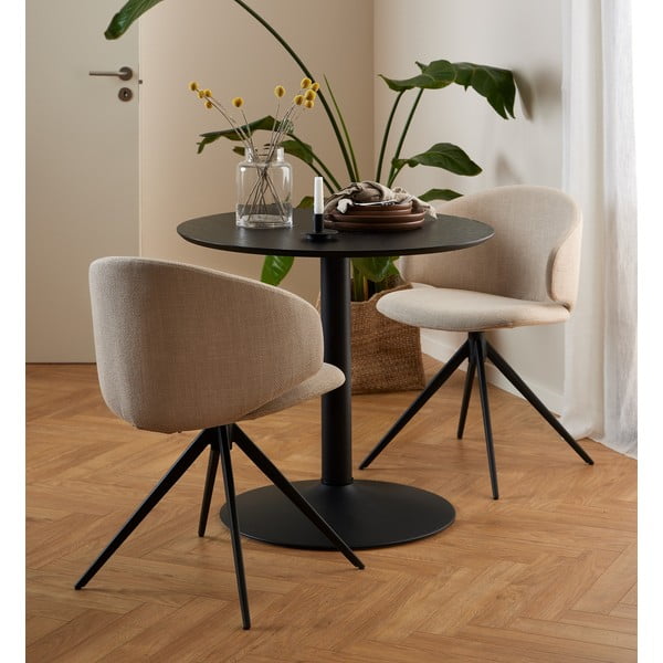 Béžové čalouněné jídelní křeslo s područkami Ella – Actona-image-1