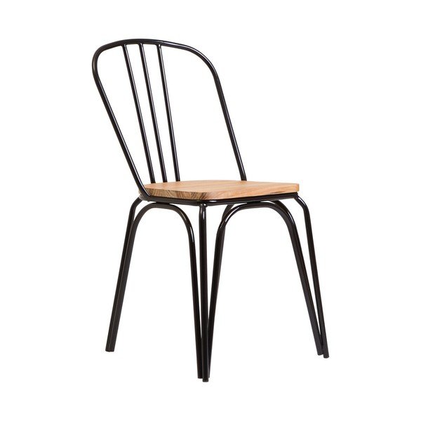 Černá jídelní židle z jilmového dřeva District – Premier Housewares