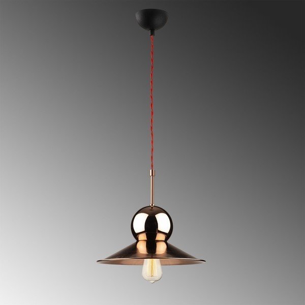 Černé kovové závěsné svítidlo v měděné barvě Opviq lights Stathis-image-1