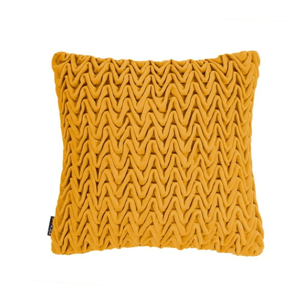 Žlutý polštář ZicZac Waves, 45 x 45 cm