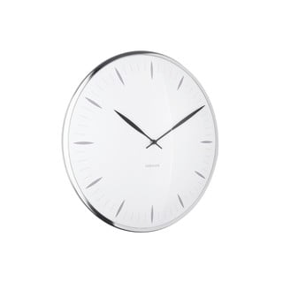 Bílé skleněné nástěnné hodiny Karlsson Leaf, ø 40 cm