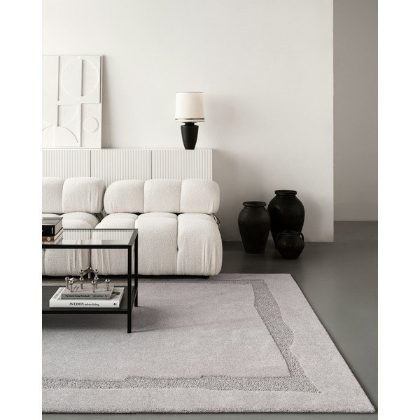 Světle šedý vlněný koberec 133x190 cm Morphic Rocca – Agnella-image-3