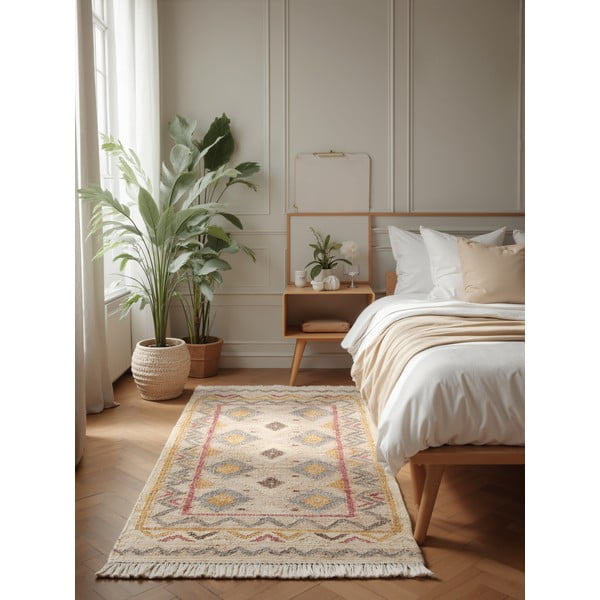 Krémový ručně tkaný jutový běhoun 80x200 cm Roya Imani – Elle Decoration-image-1