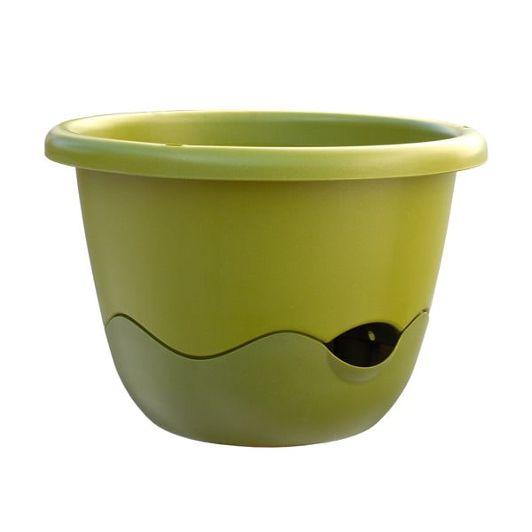 Zelený samozavlažovací květináč vhodný k zavěšení Plastia Mareta, délka 25 cm-image-1