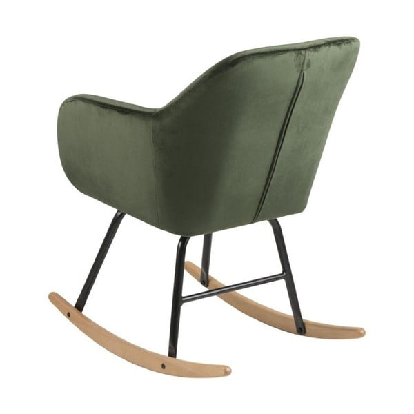 Zelené sametové houpací křeslo Actona Emilia-image-1