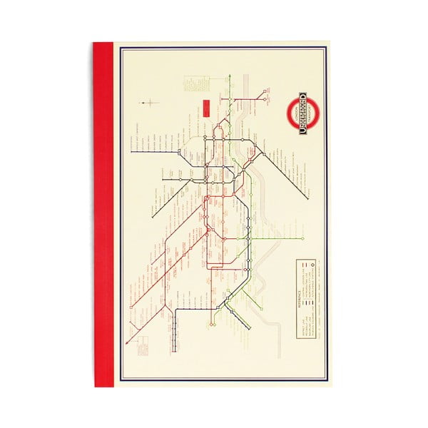 Zápisník 60 str. formát A5 Heritage Tube Map – Rex London