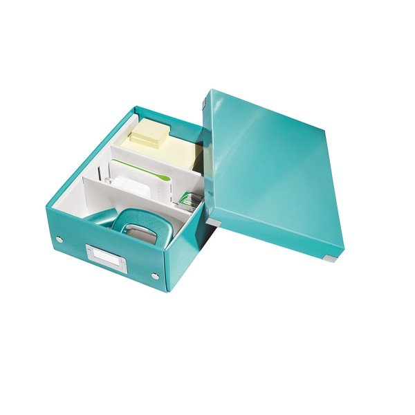 Tyrkysový kartonový úložný box s víkem Click&Store - Leitz-image-4