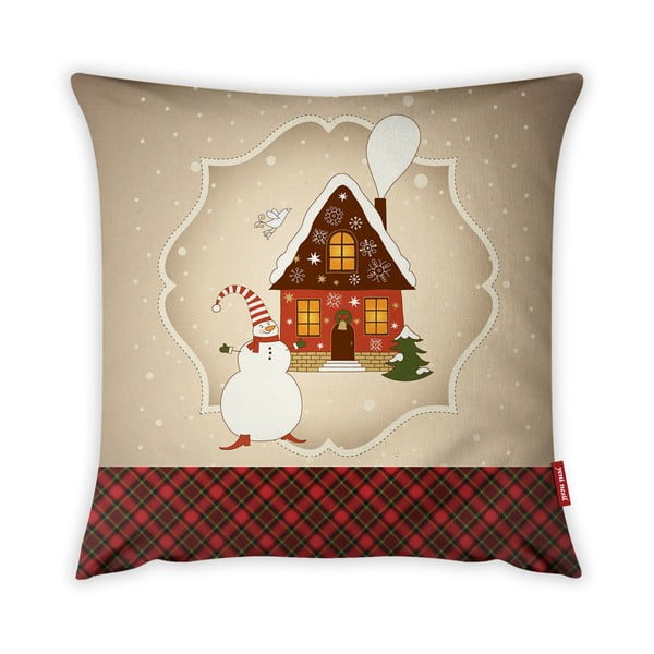 Povlak na polštář Vitaus Christmas Period Snowman And House, 43 x 43 cm