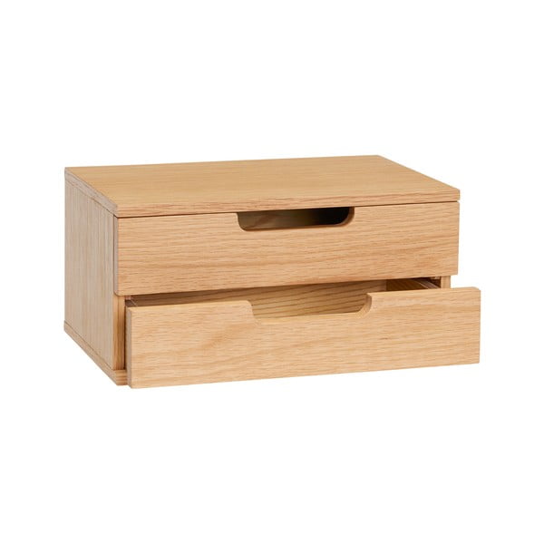 Závěsný noční stolek s poličkami v dekoru dubu v přírodní barvě AtHand – Hübsch-image-2