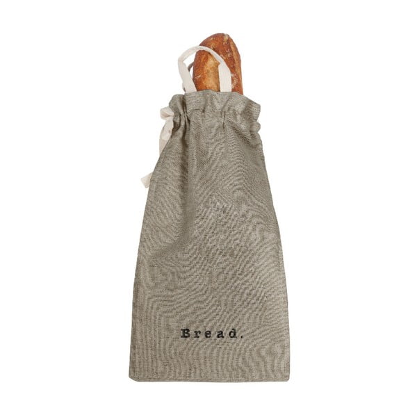 Látkový vak na chléb s příměsí lnu Really Nice Things Bag Grey, výška 42 cm