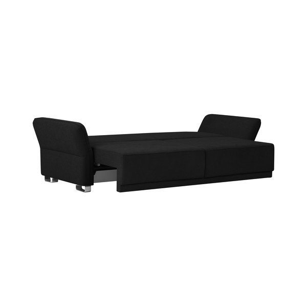 Černá rozkládací pohovka s úložným prostorem Windsor & Co Sofas Casiopeia, 245 cm-image-4