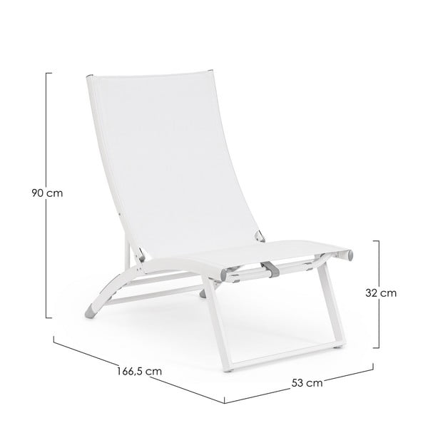 Bílé kovové zahradní lehátko Taylor   – Bizzotto-image-4