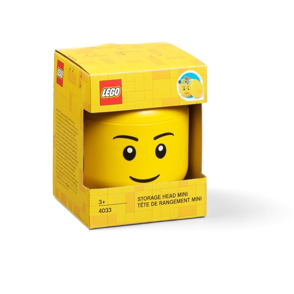 Žlutý úložný box LEGO® Boy, ø 10,6 cm-image-4