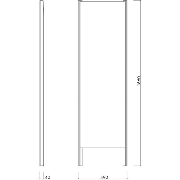 Stojací zrcadlo s dřevěným rámem 49x166 cm Lun – noo.ma-image-4