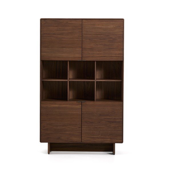 Tmavě hnědá skříňka v dekoru ořechu 100x163x40 cm Norlen – Kave Home