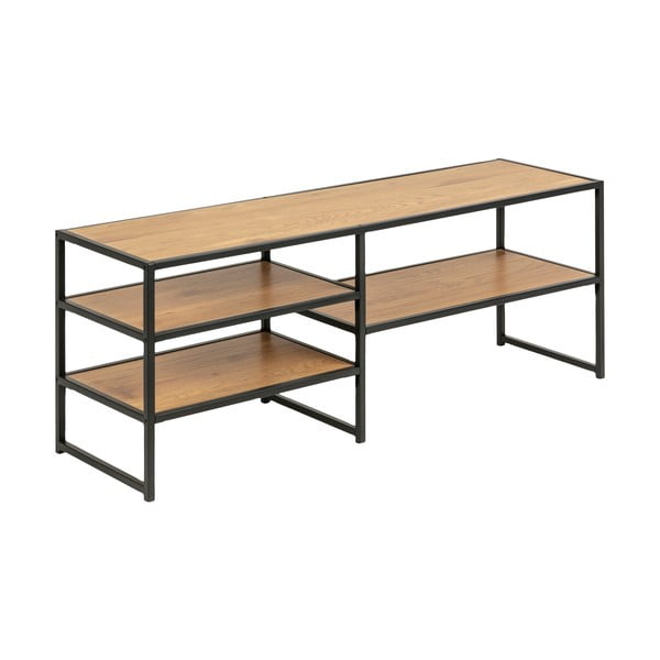 TV stolek v dekoru dubu v černo-přírodní barvě 120x46 cm Seaford – Actona-image-3