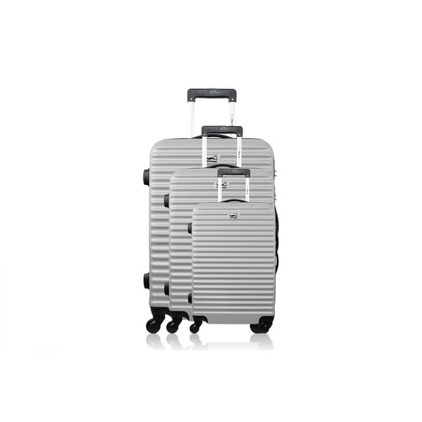 Sada 3 šedých cestovních kufrů na kolečkách Bluestar Brazilia