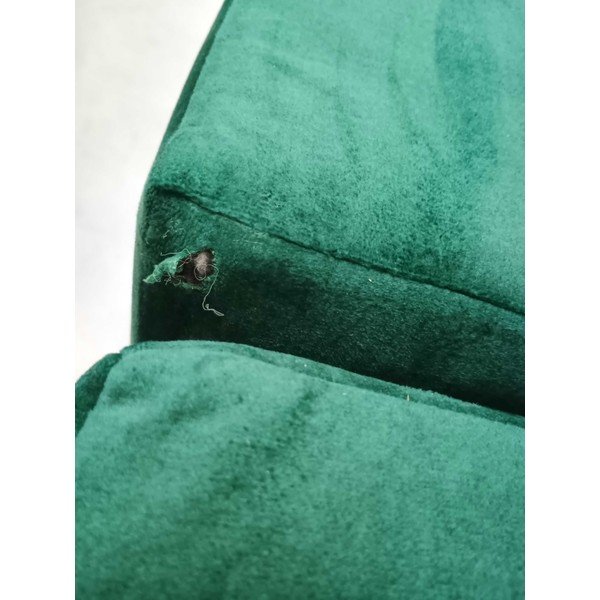 Tmavě zelená sametová rozkládací/s úložným prostorem rohová pohovka (pravý roh/s lenoškou) Nuage - II. jakost – Windsor & Co Sofas-image-3