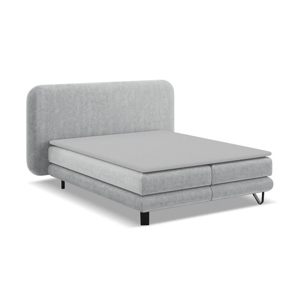 Světle šedá boxspring postel 180x200 cm Ilima – Makamii