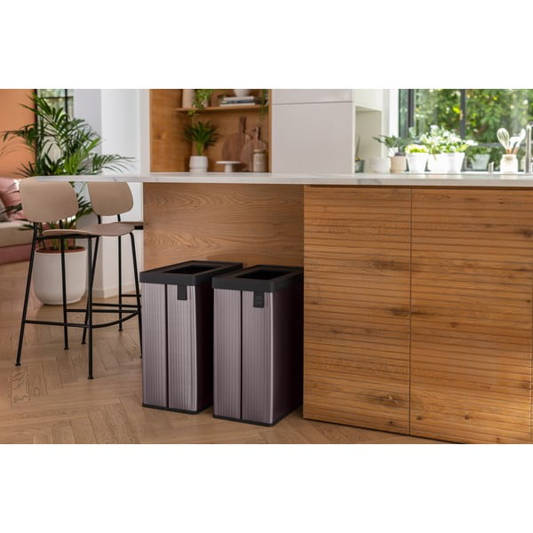 Růžový odpadkový koš na tříděný odpad z recyklovaného plastu 54 l Verto Recycle – Curver-image-1