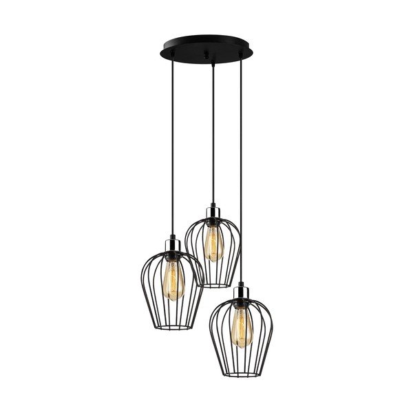 Černé závěsné svítidlo pro 3 žárovky Opviq lights Tel-image-2
