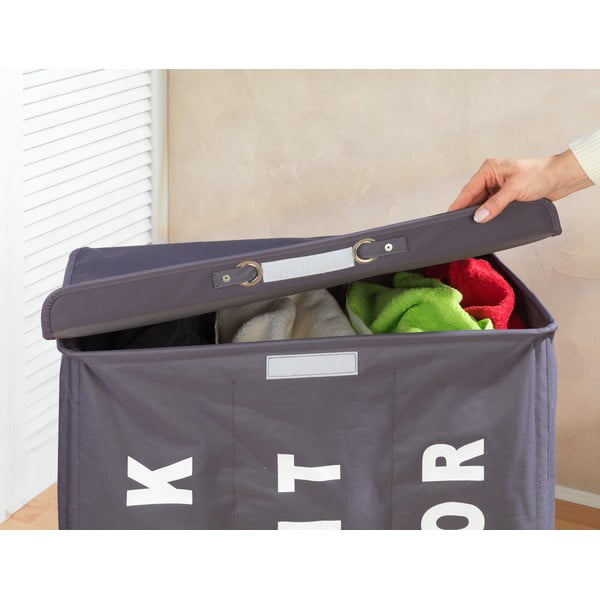 Šedý trojitý koš na prádlo Wenko Trivo, 117,6 l-image-2