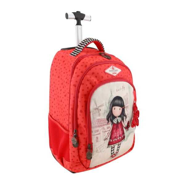 Červený školní batoh Santoro London Time To Fly-image-1