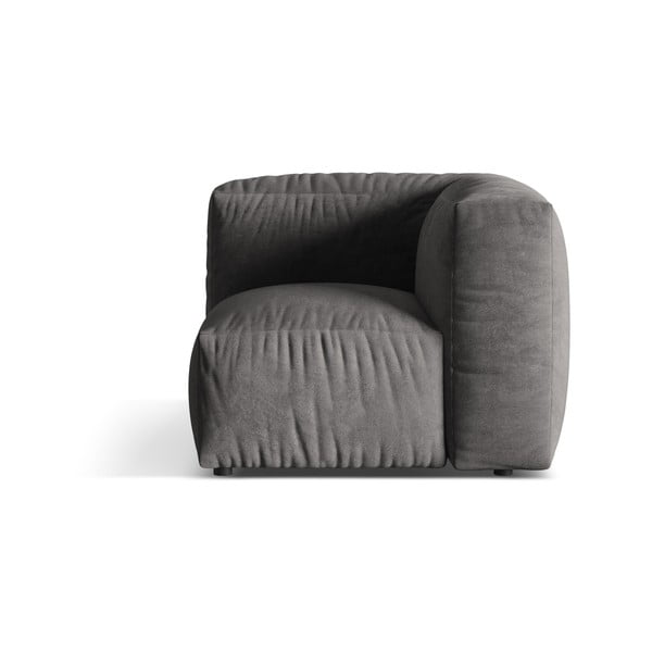 Šedý modul pohovky z textilie bouclé (variabilní roh) Martina – Micadoni Home