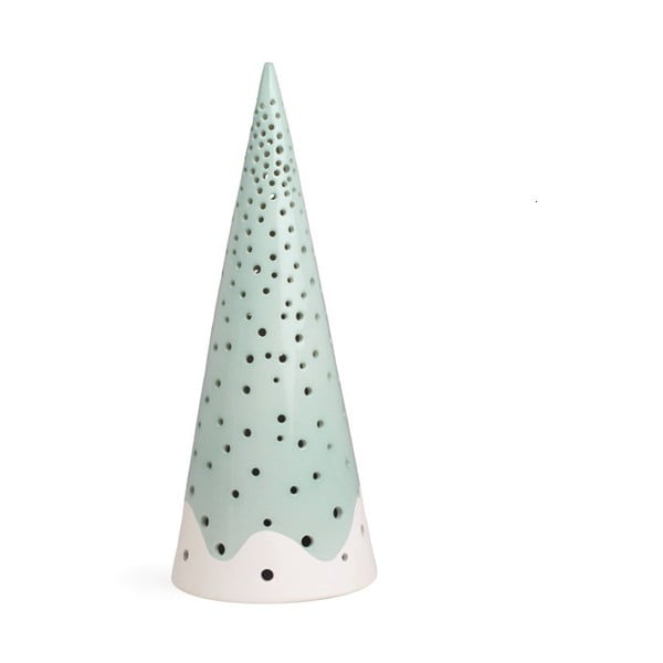 Tyrkysový vánoční svícen z kostního porcelánu Kähler Design Nobili, výška 25,5 cm