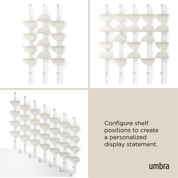 Matně bílý kovový modulární policový systém 27x203,5x35 cm Solis – Umbra-image-3