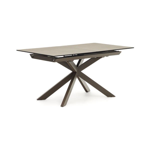 Hnědý rozkládací jídelní stůl s keramickou deskou 90x160 cm Atminda – Kave Home