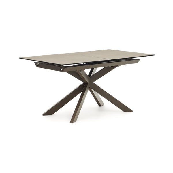 Hnědý rozkládací jídelní stůl s keramickou deskou 90x160 cm Atminda – Kave Home