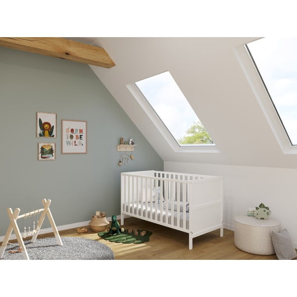 Bílá postýlka z masivního dřeva 70x140 cm Alkmaar – Germania-image-1