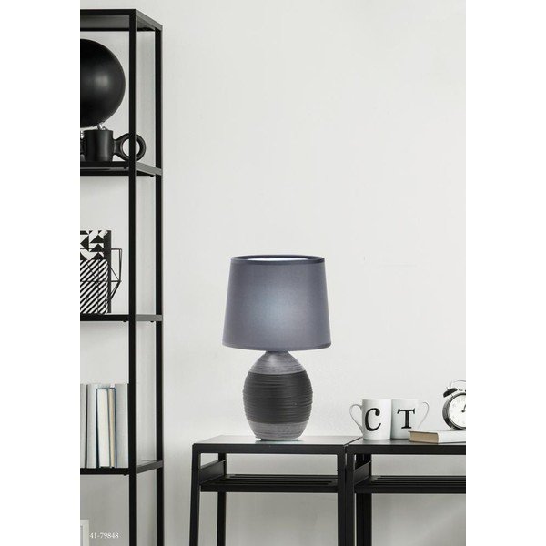 Tmavě šedá stolní lampa s textilním stínidlem (výška 35 cm) Ambon – Candellux Lighting-image-1