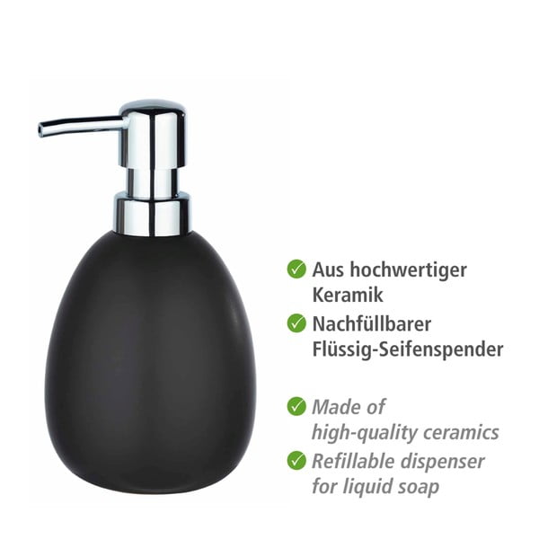 Matně černý keramický dávkovač mýdla Wenko Polaris-image-4
