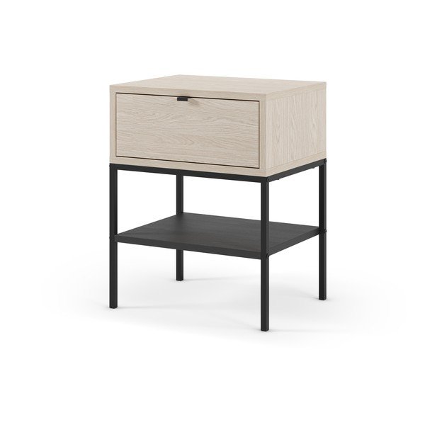 Matný noční stolek s poličkami ve světle přírodní barvě Sali – Marckeric-image-4