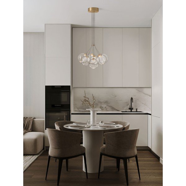 Skleněné LED stmívatelné závěsné svítidlo v mosazné barvě ø 42 cm Blazik – Nova Luce-image-4