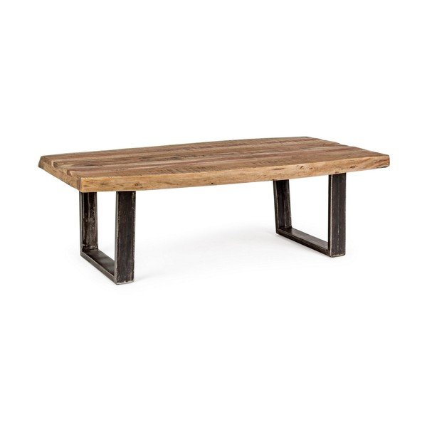Černý/v přírodní barvě konferenční stolek s deskou z akácie 70x120 cm Elmer – Bizzotto