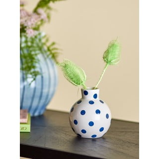 Bílá keramická ručně malovaná váza (výška 11 cm) Fian – Bloomingville