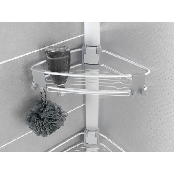 Teleskopická hliníková koupelnová polička v matně stříbrné barvě Purio – Wenko-image-2