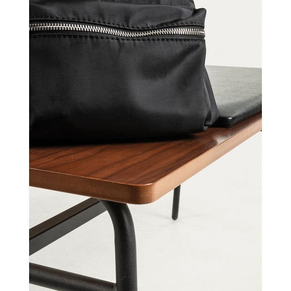 Černá/hnědá lavice z imitace kůže Carabel – Kave Home-image-2