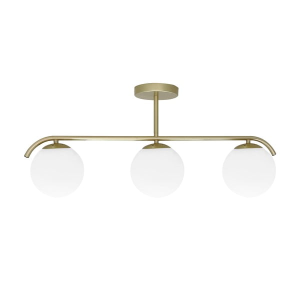 Stropní svítidlo se skleněným stínidlem v bílo-zlaté barvě 15x69 cm Amadeo – Candellux Lighting